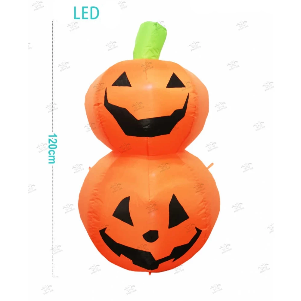 Halloween LED-es felfújható dekoráció, dupla tök, 120 cm, 1 db