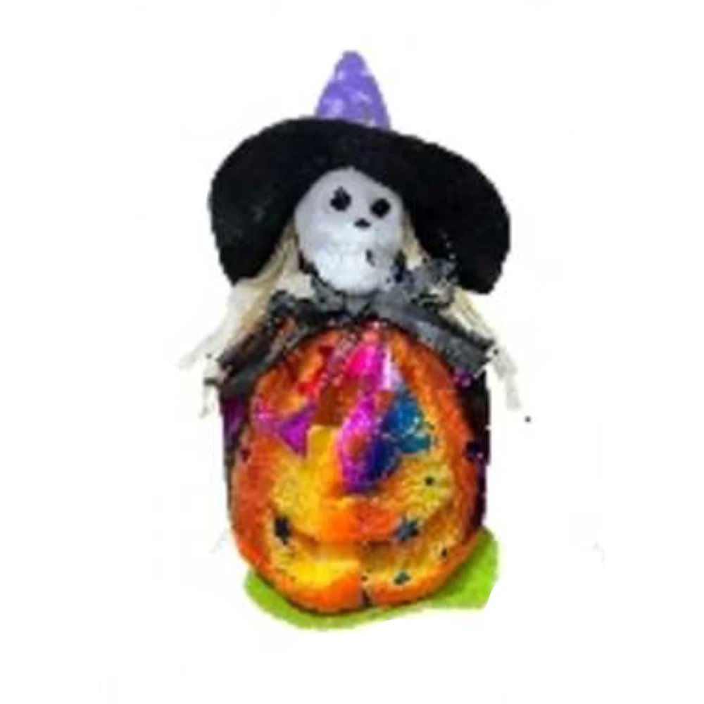 Halloween habszivacs, színes tök lámpa 9x20 cm, 1 db