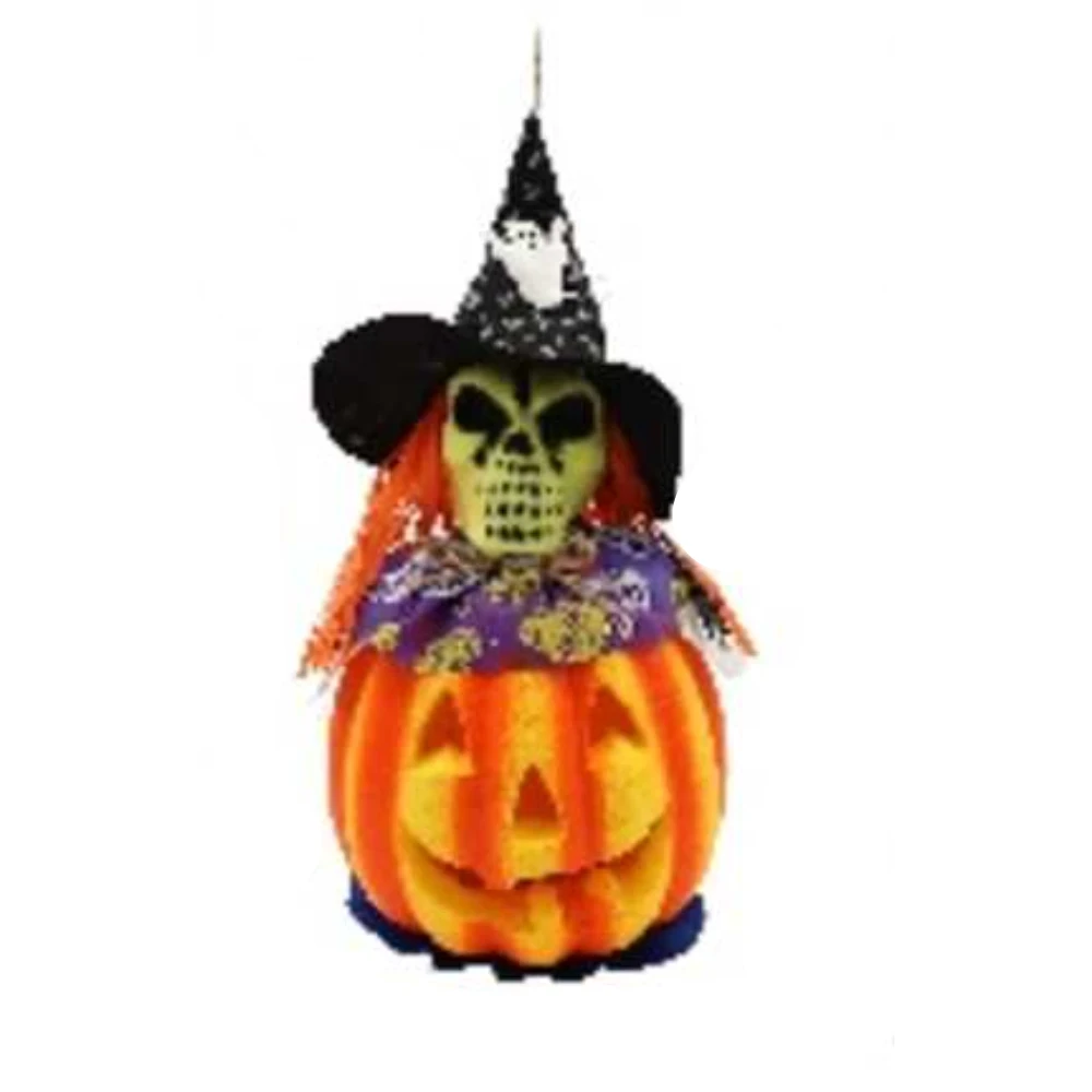 Halloween habból készült szivárványos boszorkányos töklámpás