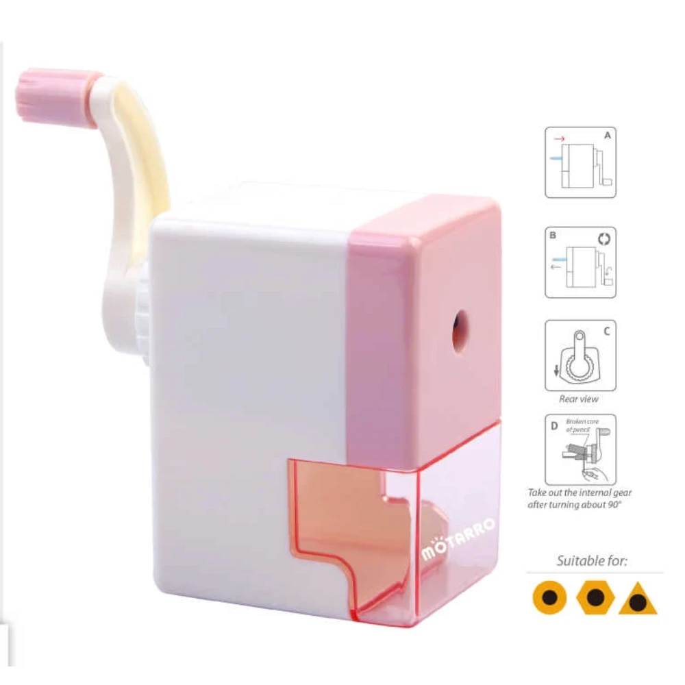 Automata ceruzahegyező, PVC dobozban, kék-rózsaszín