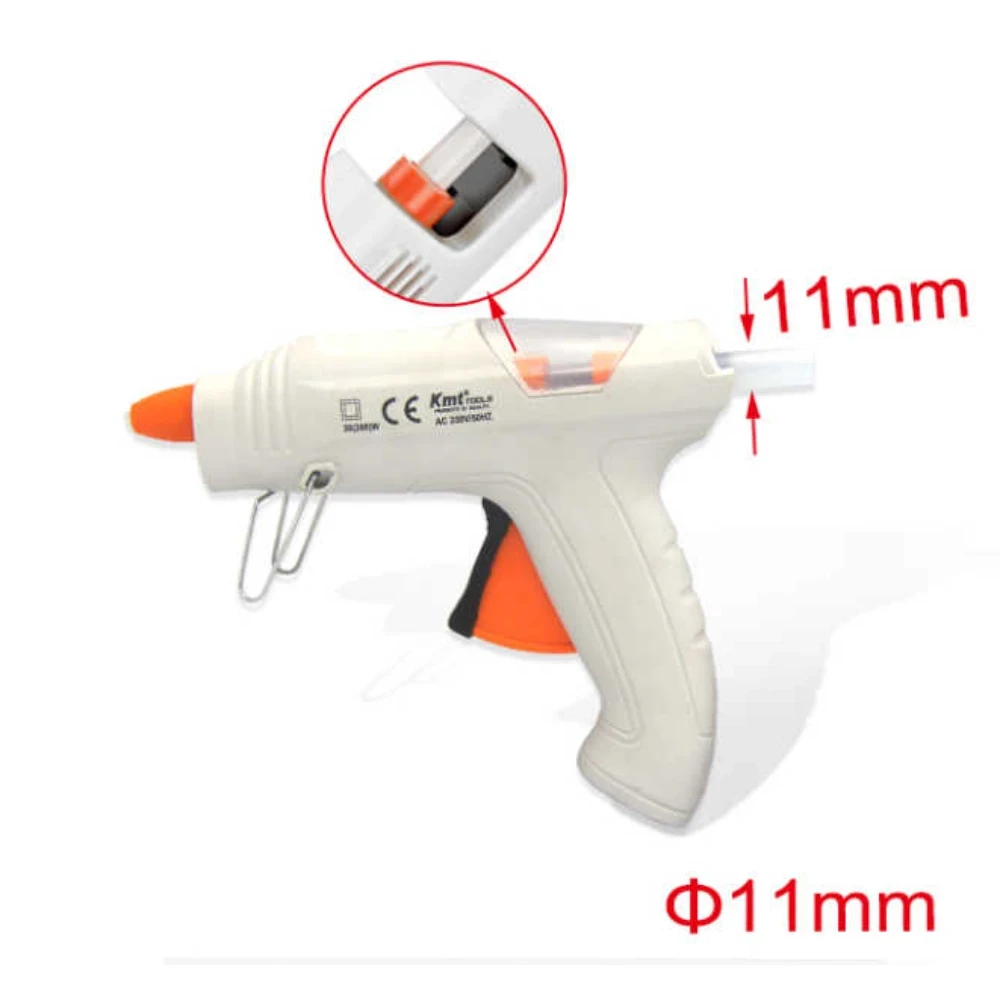Ragasztópisztoly piros-szürke, 11 mm-es ragasztórúddal, 230V