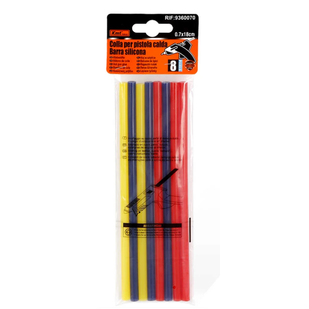 Színes ragasztórúd 7 mm x 180 mm, 8 db-os kiszerelés