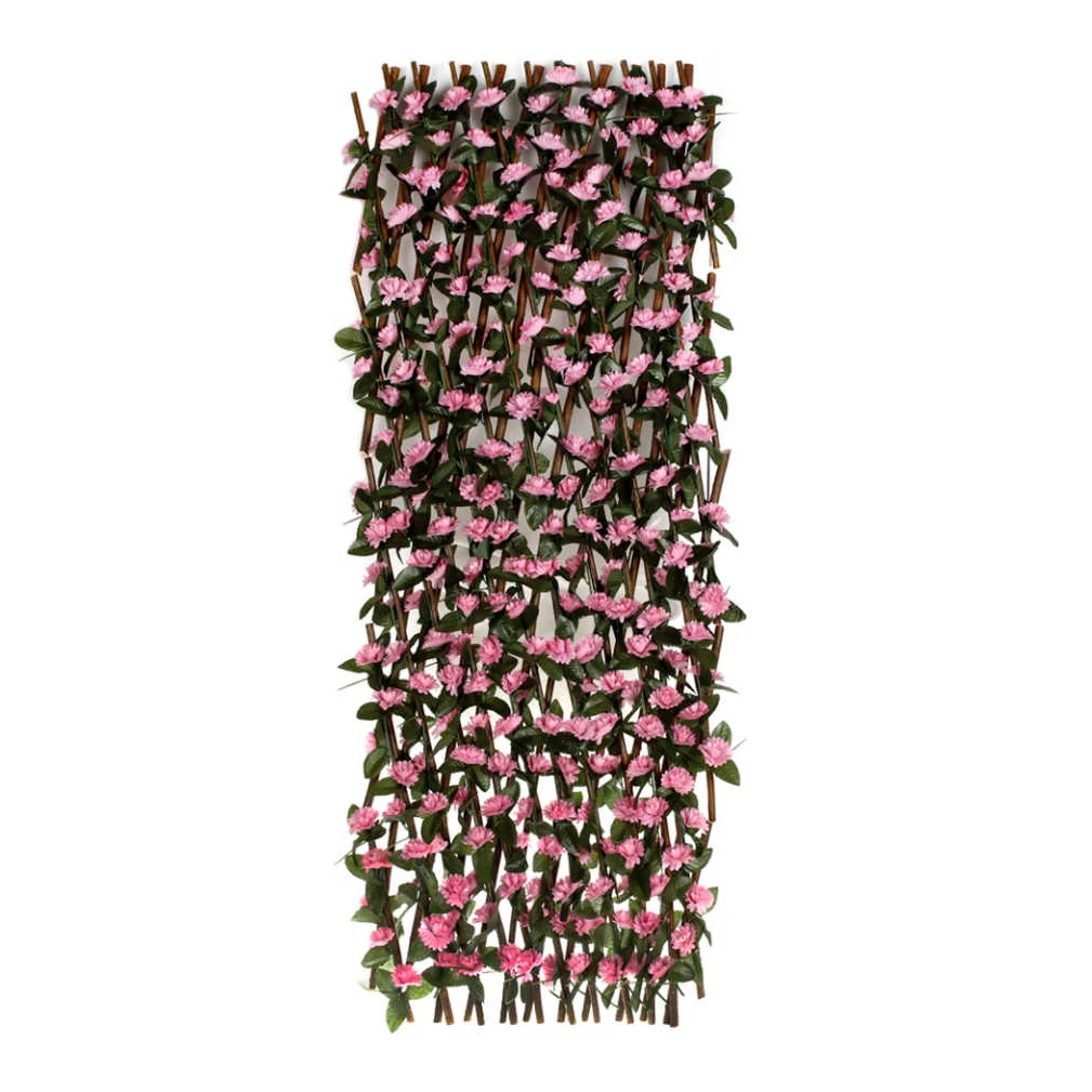 Mesterséges fűzfa hatású dekor kerítés kis krizantém mintával, 120x240 cm