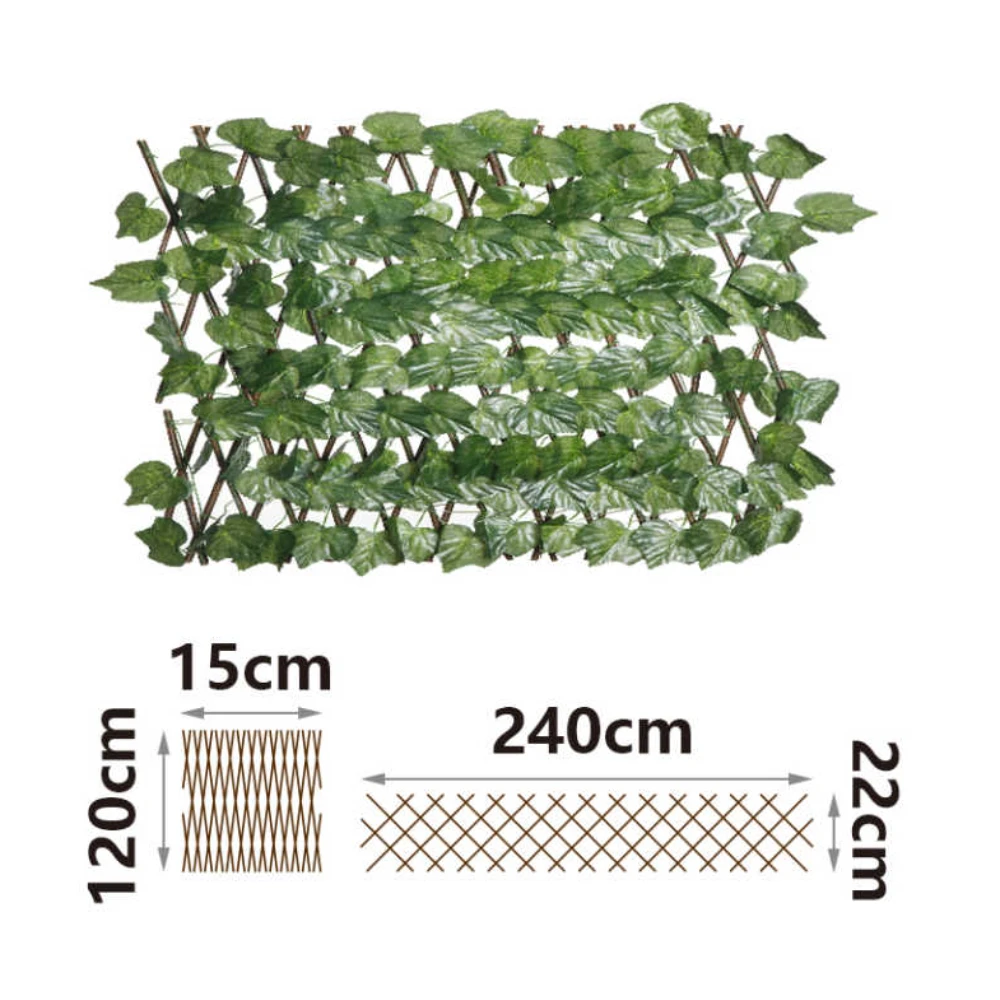 Műanyag borostyán mintás dekor kerítés, 120 cm, 240 cm