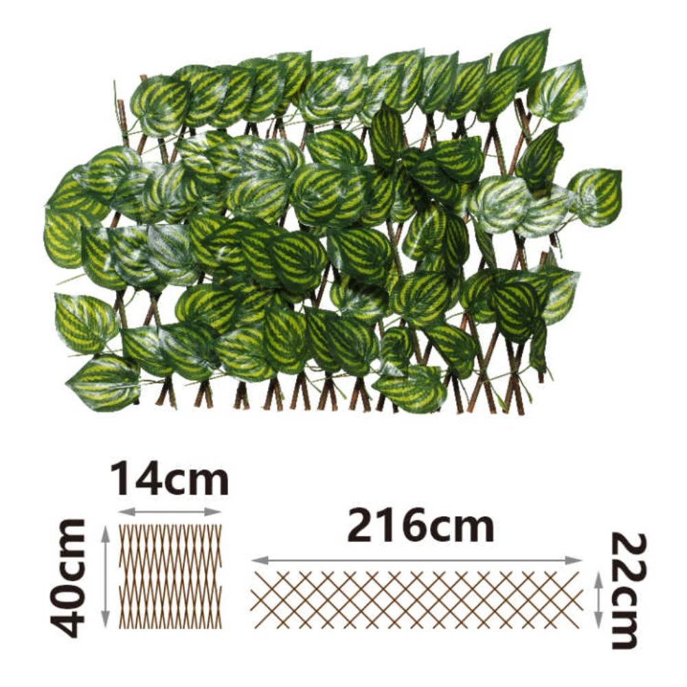 Mű sövénykerítés görögdinnye leveles mintával, 40 cm, 216 cm