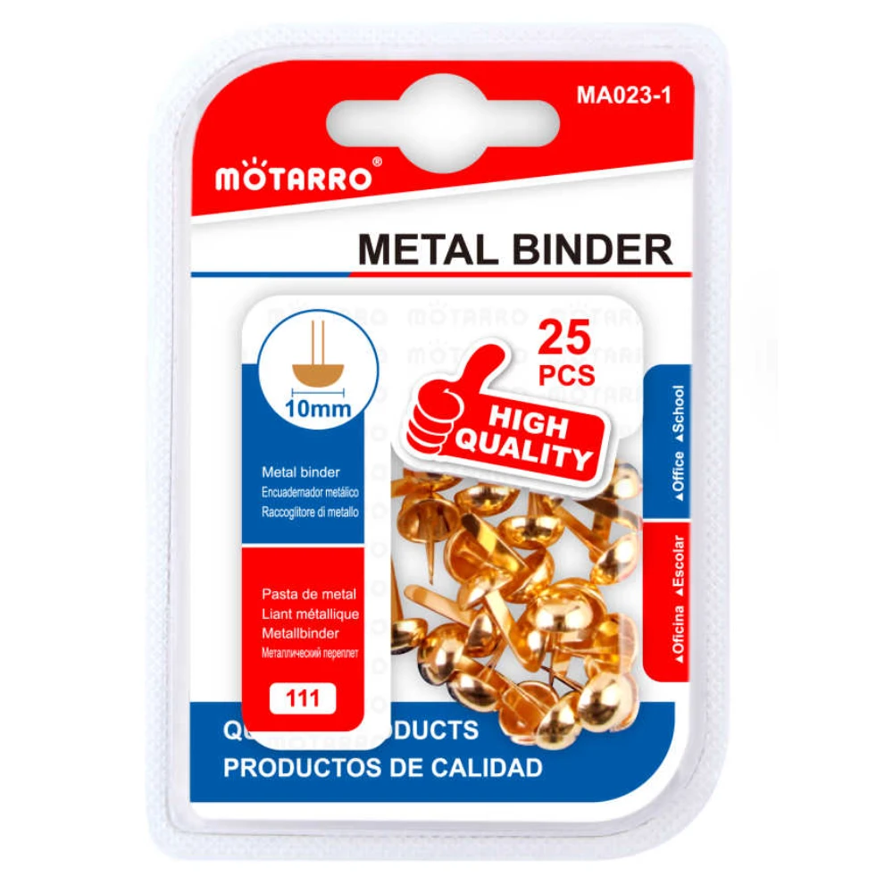 Arany színű kétlábú, kerek fejű miltonkapocs 10 mm – 25 db