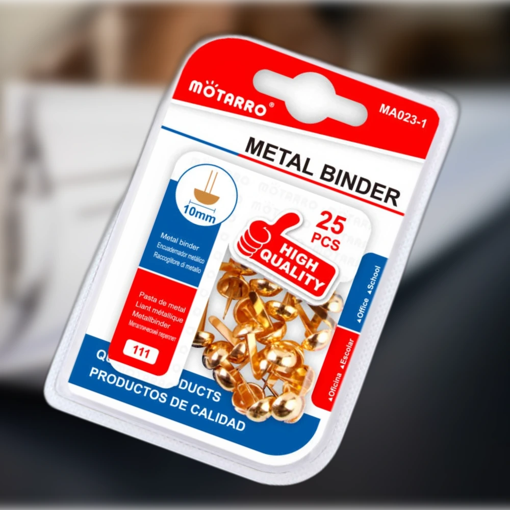 Arany színű kétlábú, kerek fejű miltonkapocs 10 mm – 25 db
