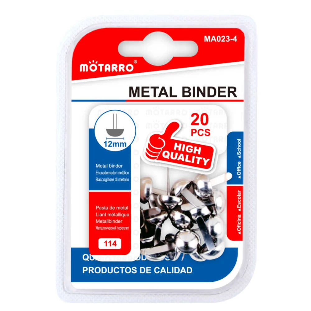 Ezüst színű, kerek fejű kétágú miltonkapocs 12 mm, 20 db