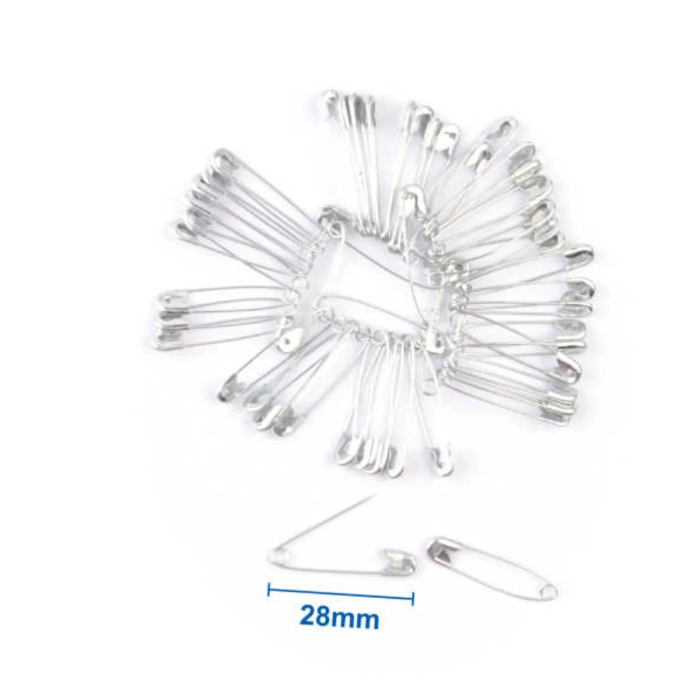 28 mm ezüst biztosítótű, 60 db