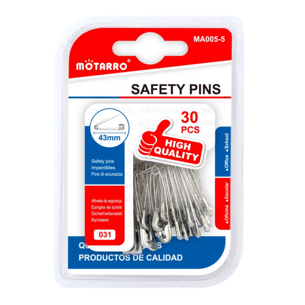 43 mm-es ezüst biztosítótű 30 db/csomag