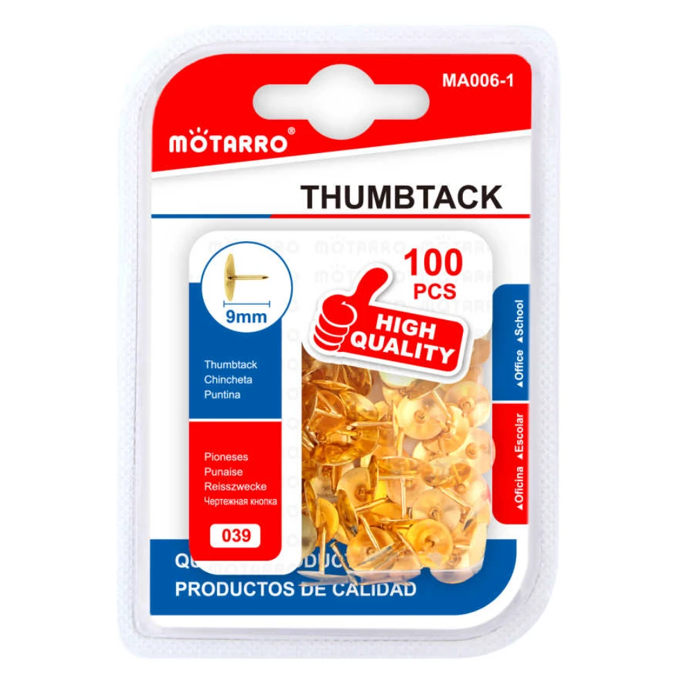Arany színű rajzszög, 9 mm, 100 db