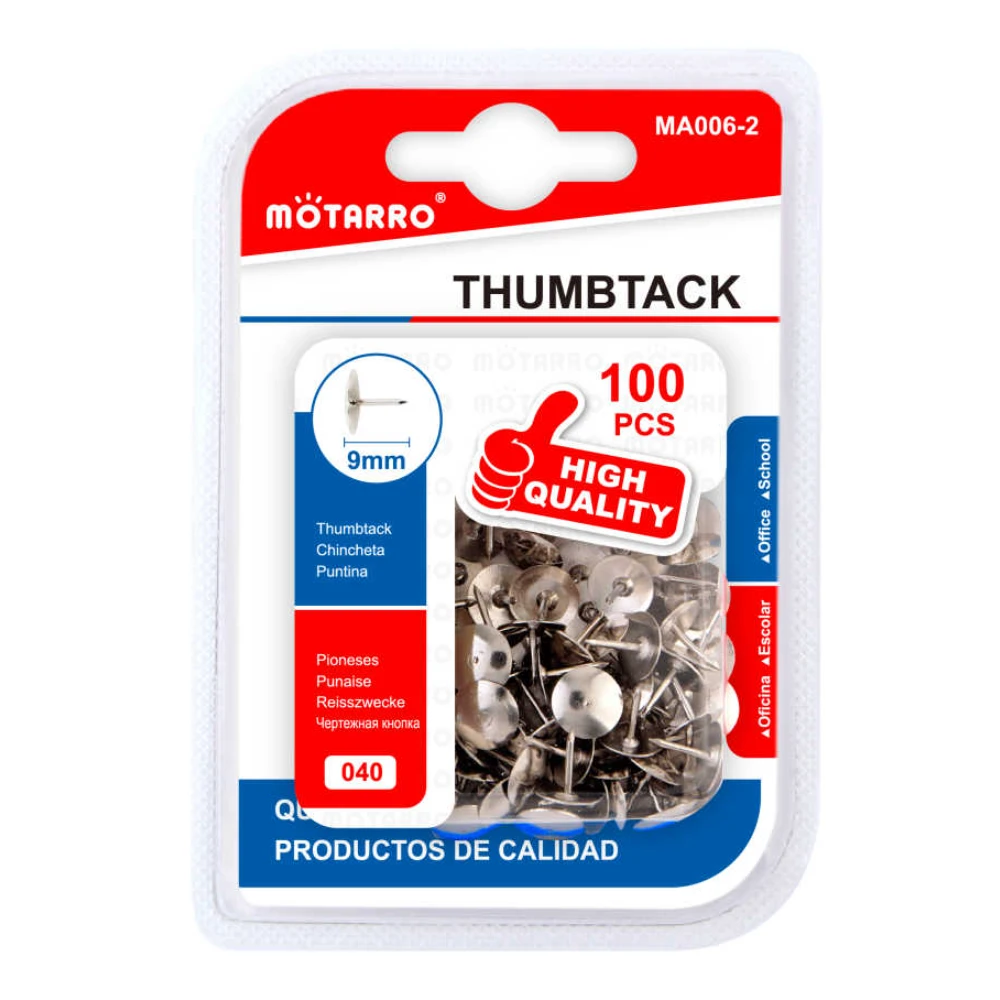 Ezüst színű rajzszög 9 mm, 100 db