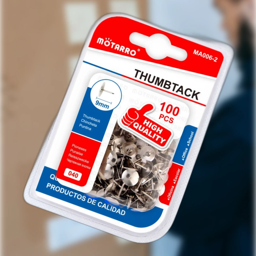 Ezüst színű rajzszög 9 mm, 100 db