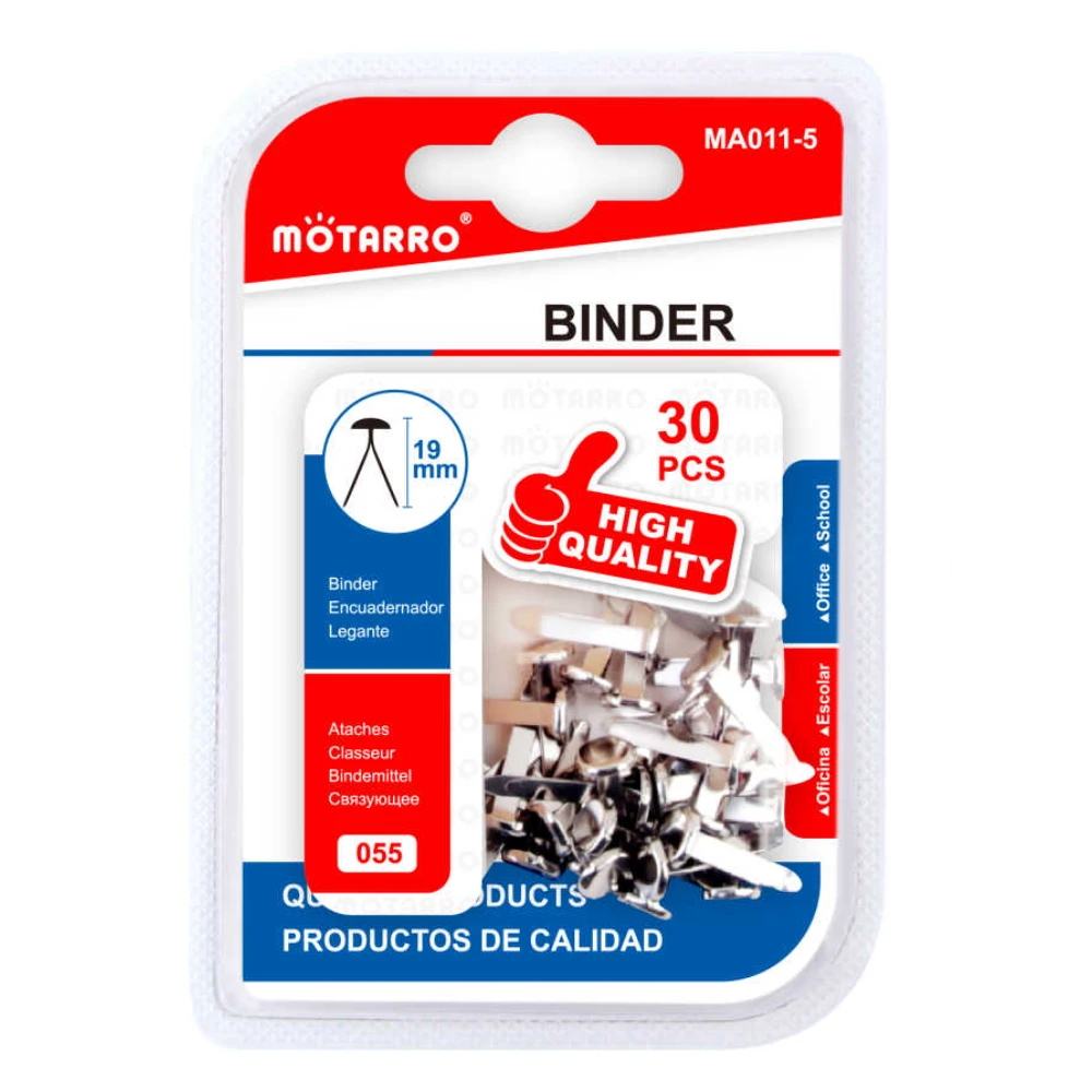 Ezüst színű kétlábú miltonkapocs 19 mm, 30 db