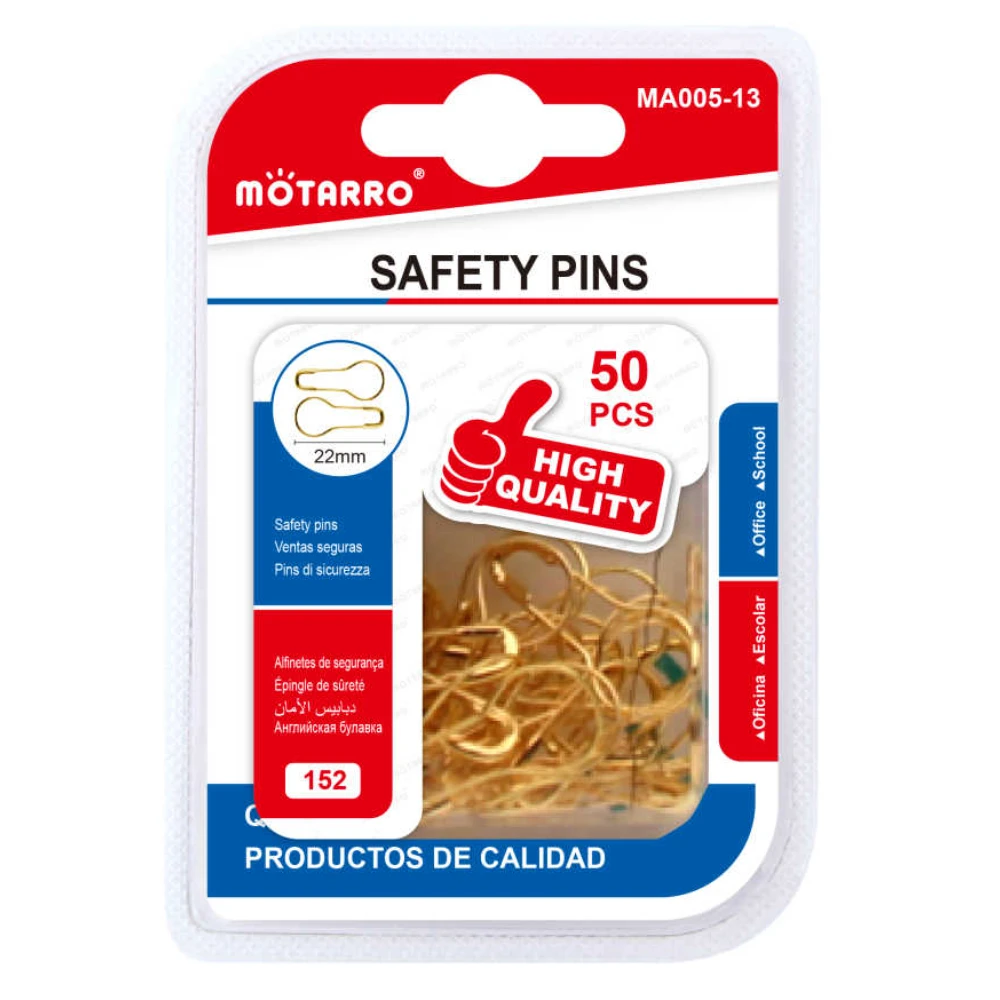Arany színű biztostű, 22 mm, 50 db, hurok alakú
