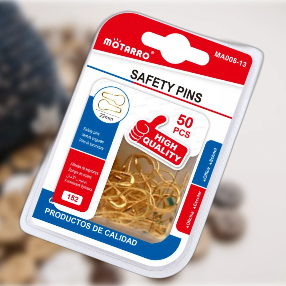 Arany színű biztostű, 22 mm, 50 db, hurok alakú