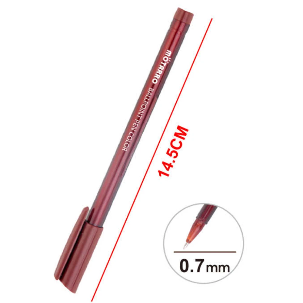 10 db-os golyóstoll készlet PVC tokban, 0,7 mm, vegyes színek