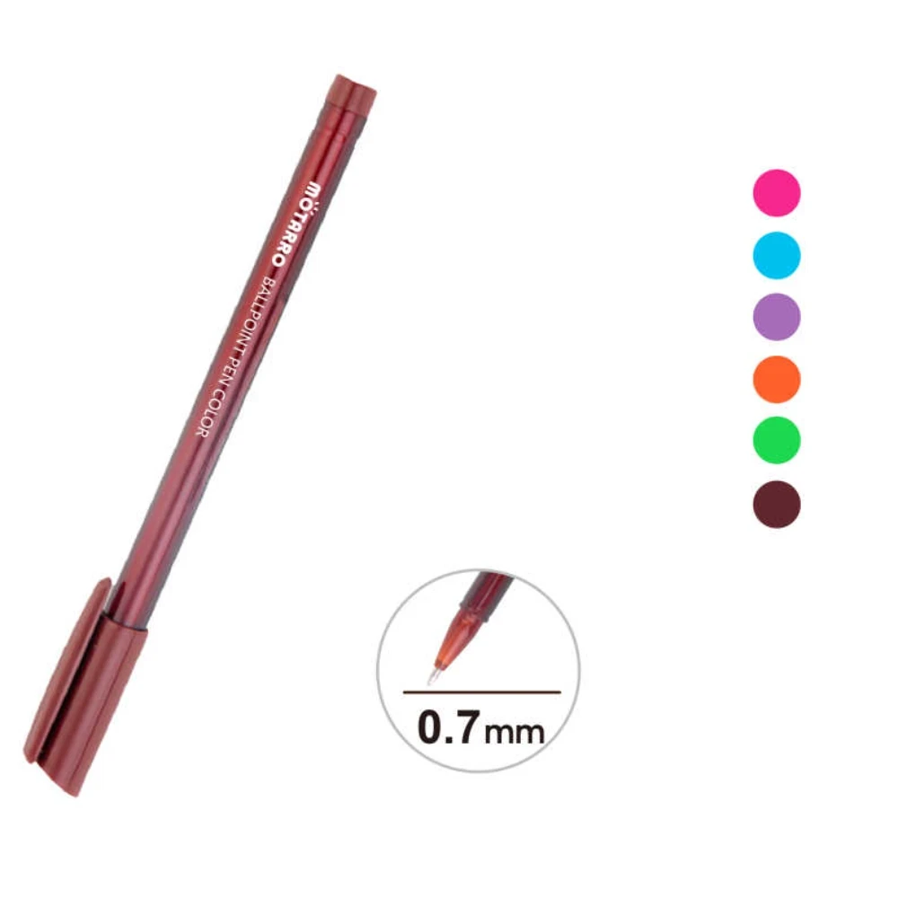 PVC tasakos golyóstoll készlet, 6 db-os, 0,7 mm, vegyes színekben