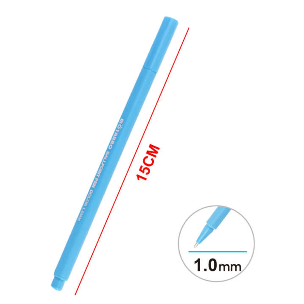Színes golyóstoll készlet PVC tasakban, 1,0 mm, 6 db, kék testtel
