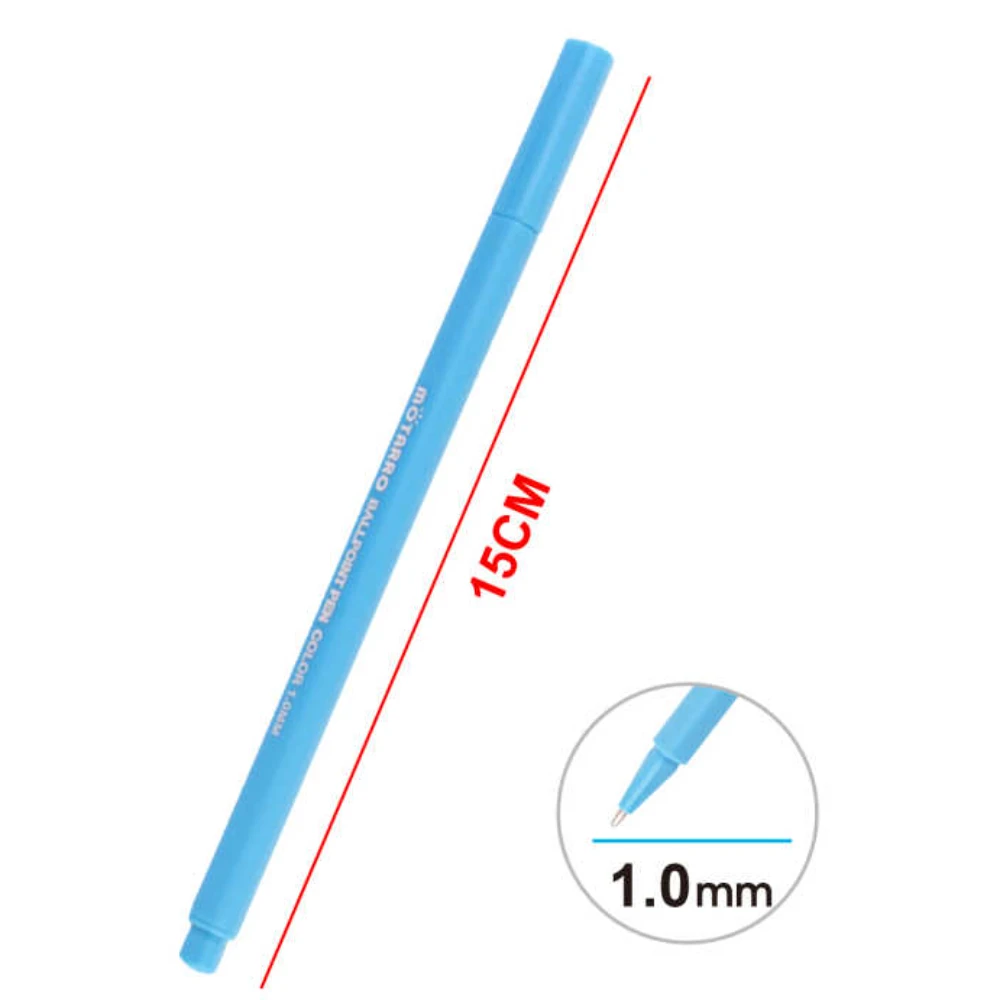 8 darabos színes golyóstoll szett PVC tokban, 1,0 mm, kék testtel