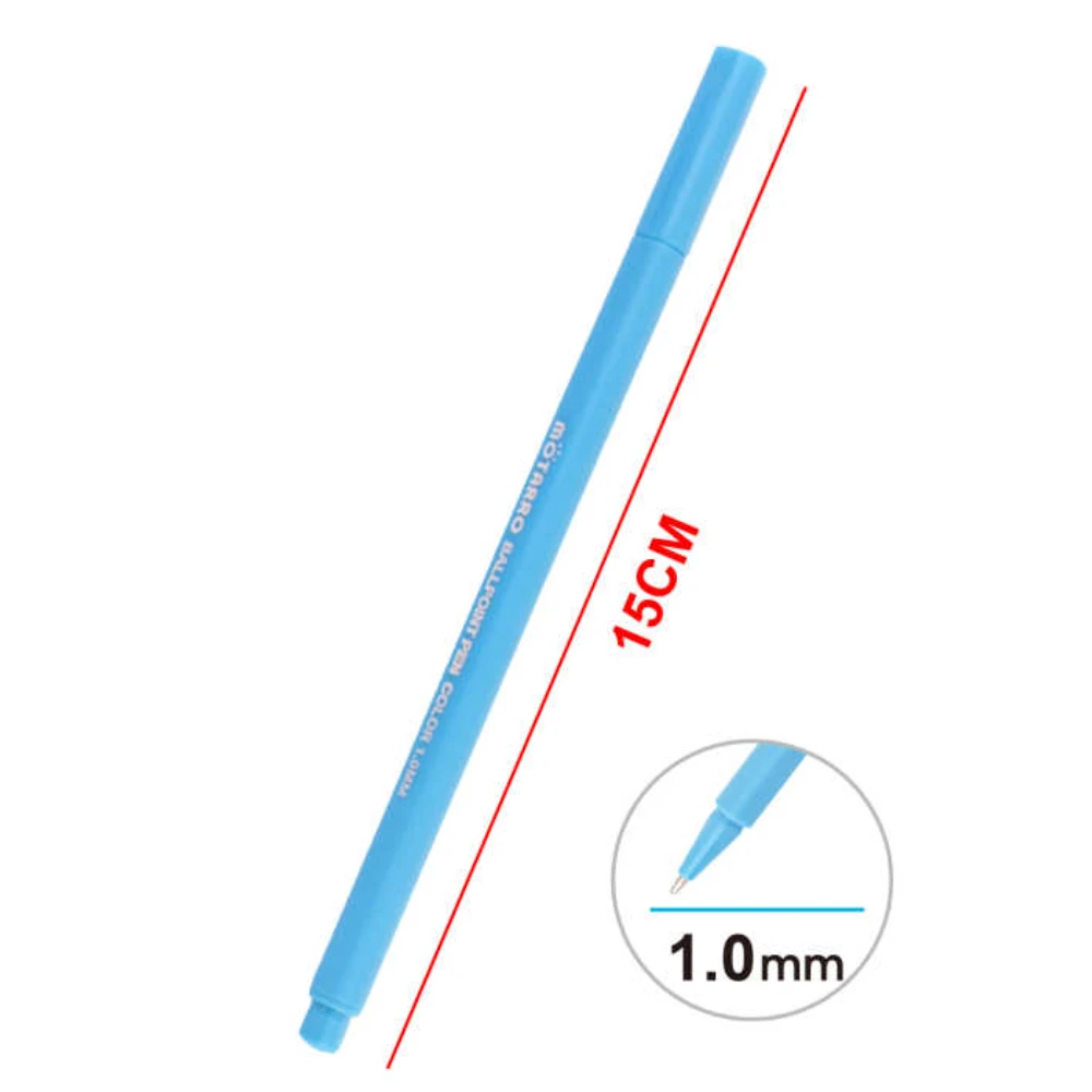Színes golyóstoll készlet, 12 db, 1,0 mm, PVC tasakban, kék testtel