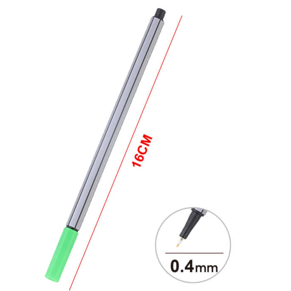 12 darabos tűfilc készlet PVC tokban, 0,4 mm heggyel