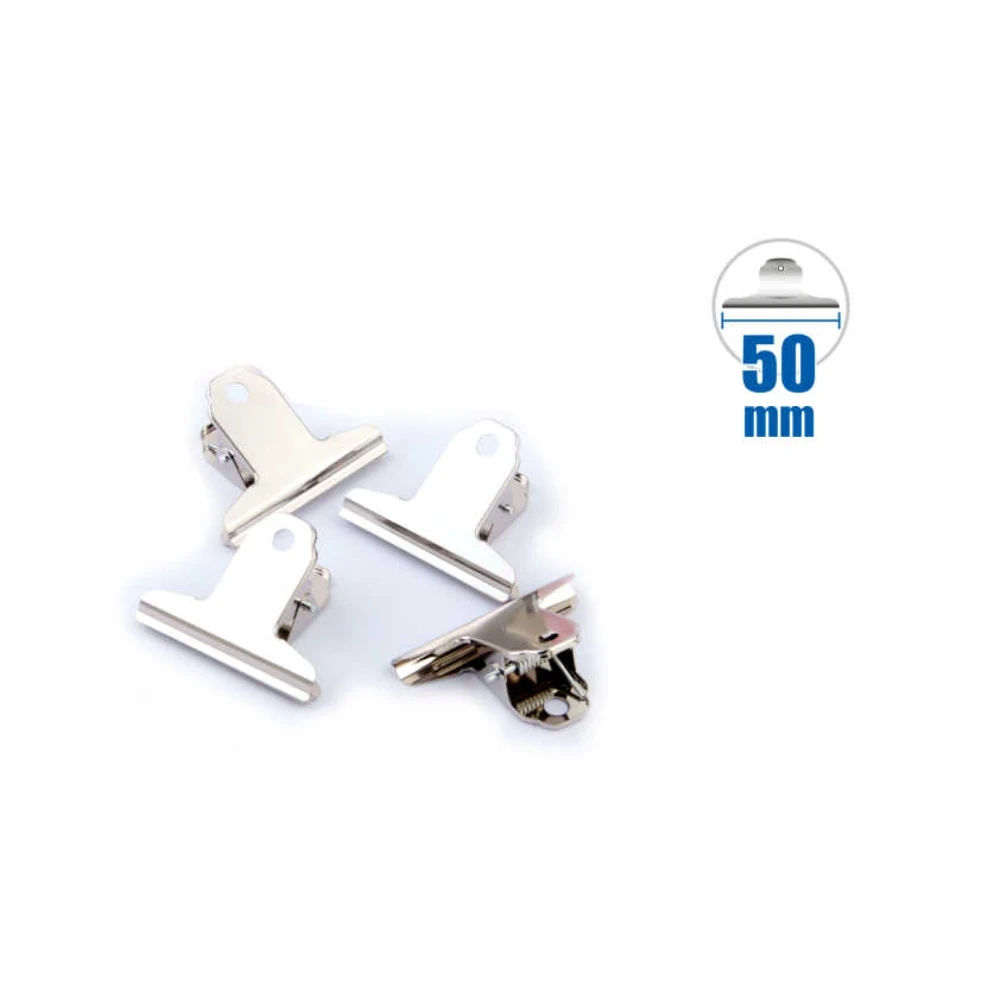 Fém binder klipsz 50 mm, 4 db-os csomag iratcsipesz