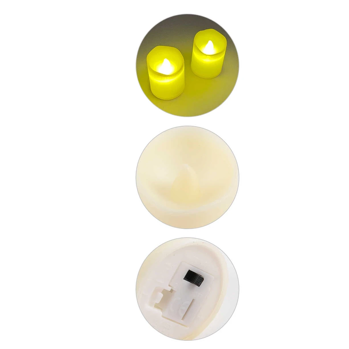 Torch meleg fényű LED elektromos gyertya hullámos peremmel, 3,8 x 4,5 cm