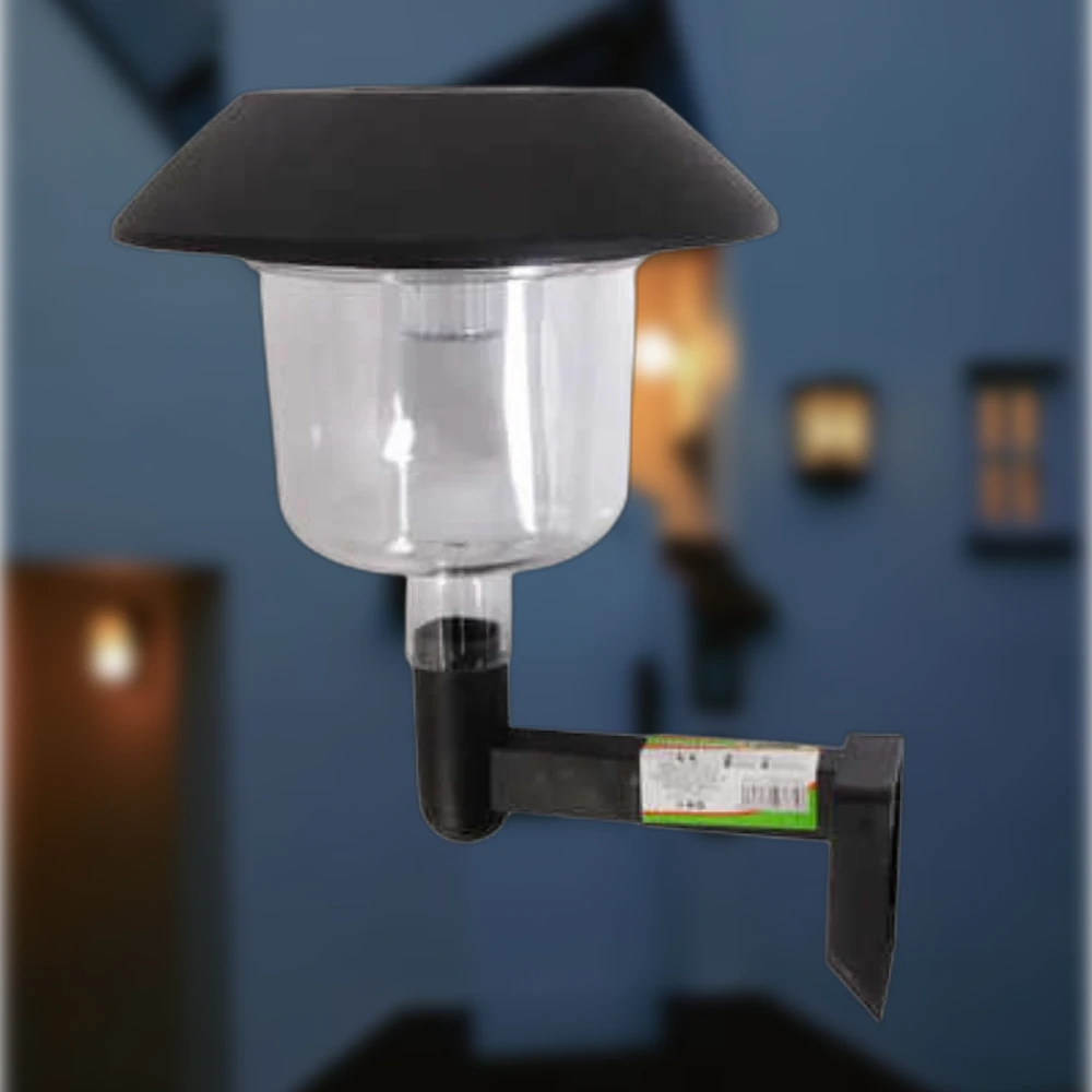 Napelemes kültéri LED falilámpa - Nagy kalapú design