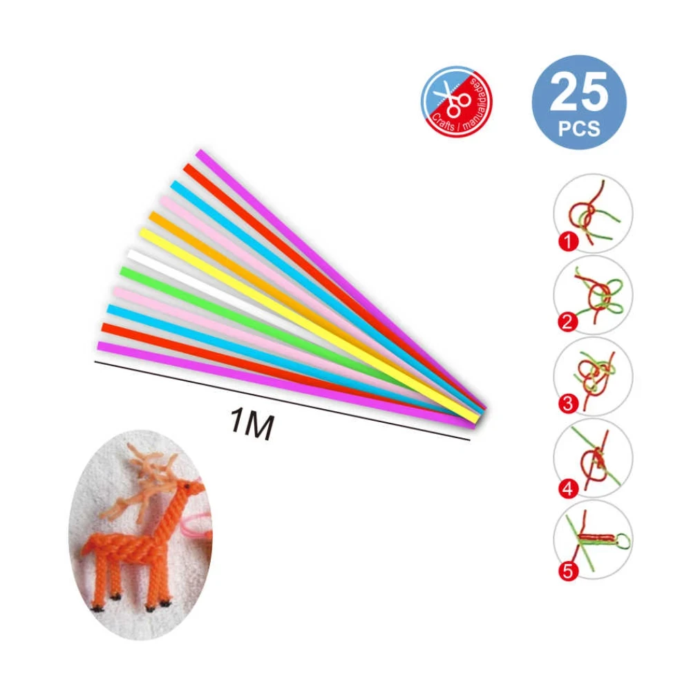 1m Színes Fonott Zsinór 25 db - Kreatív DIY Kézműves Anyagok
