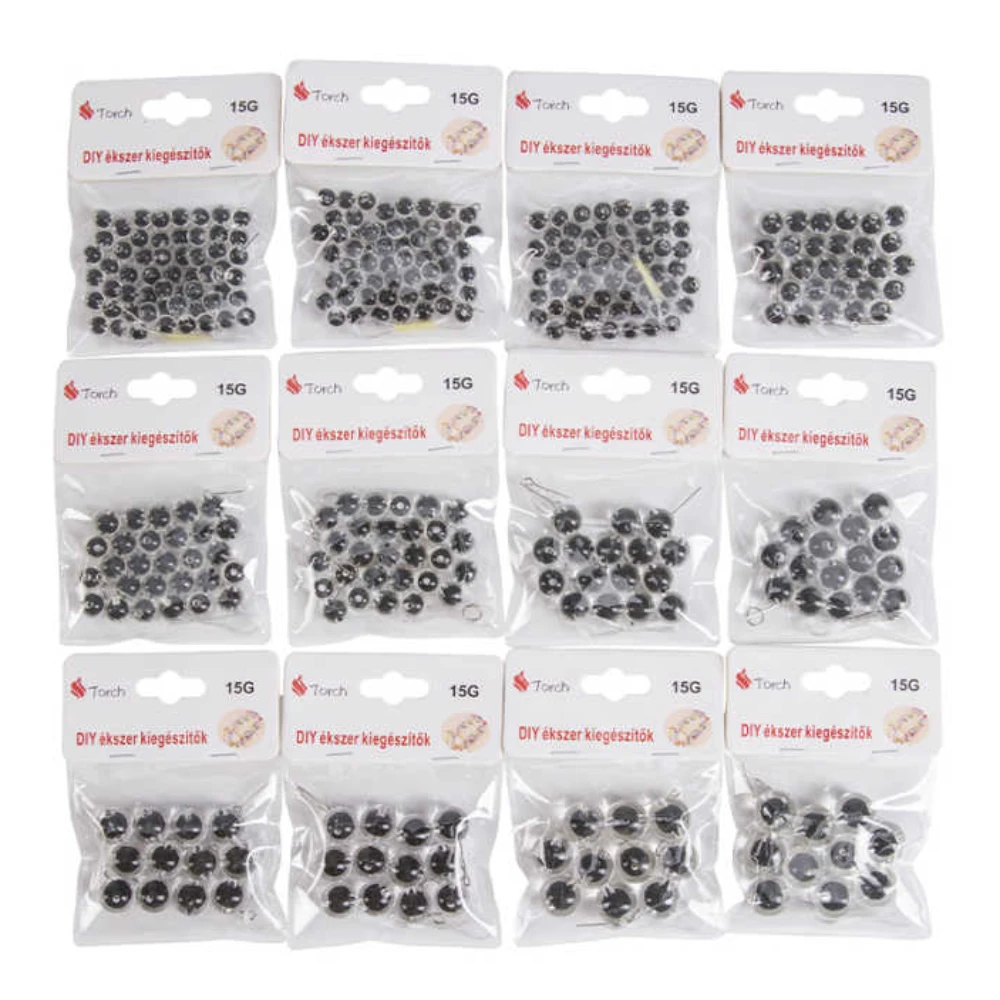 15g Átlátszó Fekete Kerek Gyöngy Keverék