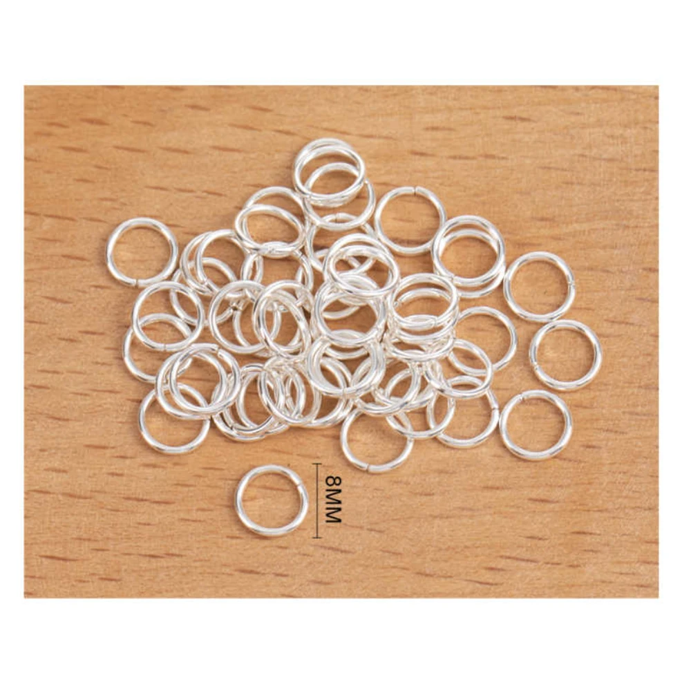 8mm-es ezüst karikák PVC tasakban - DIY ékszer kiegészítők