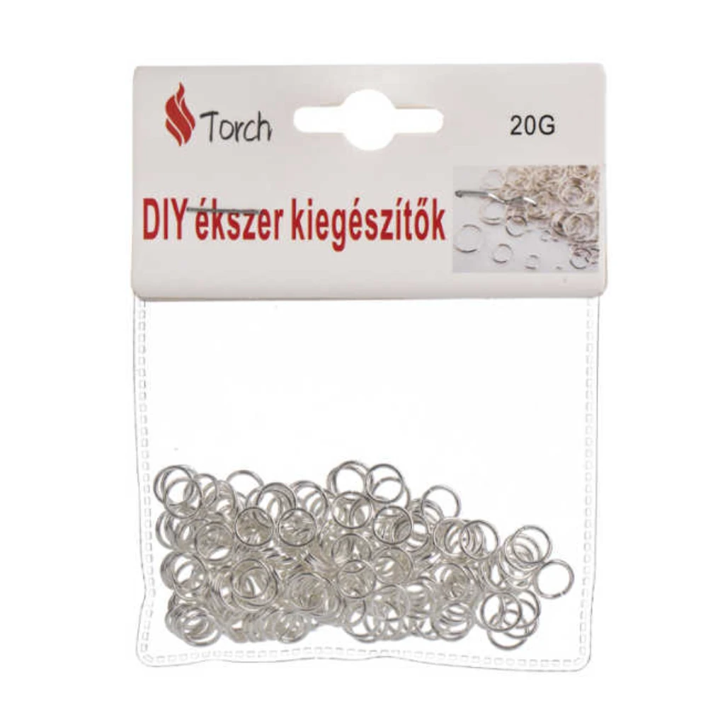 8mm-es ezüst karikák PVC tasakban - DIY ékszer kiegészítők