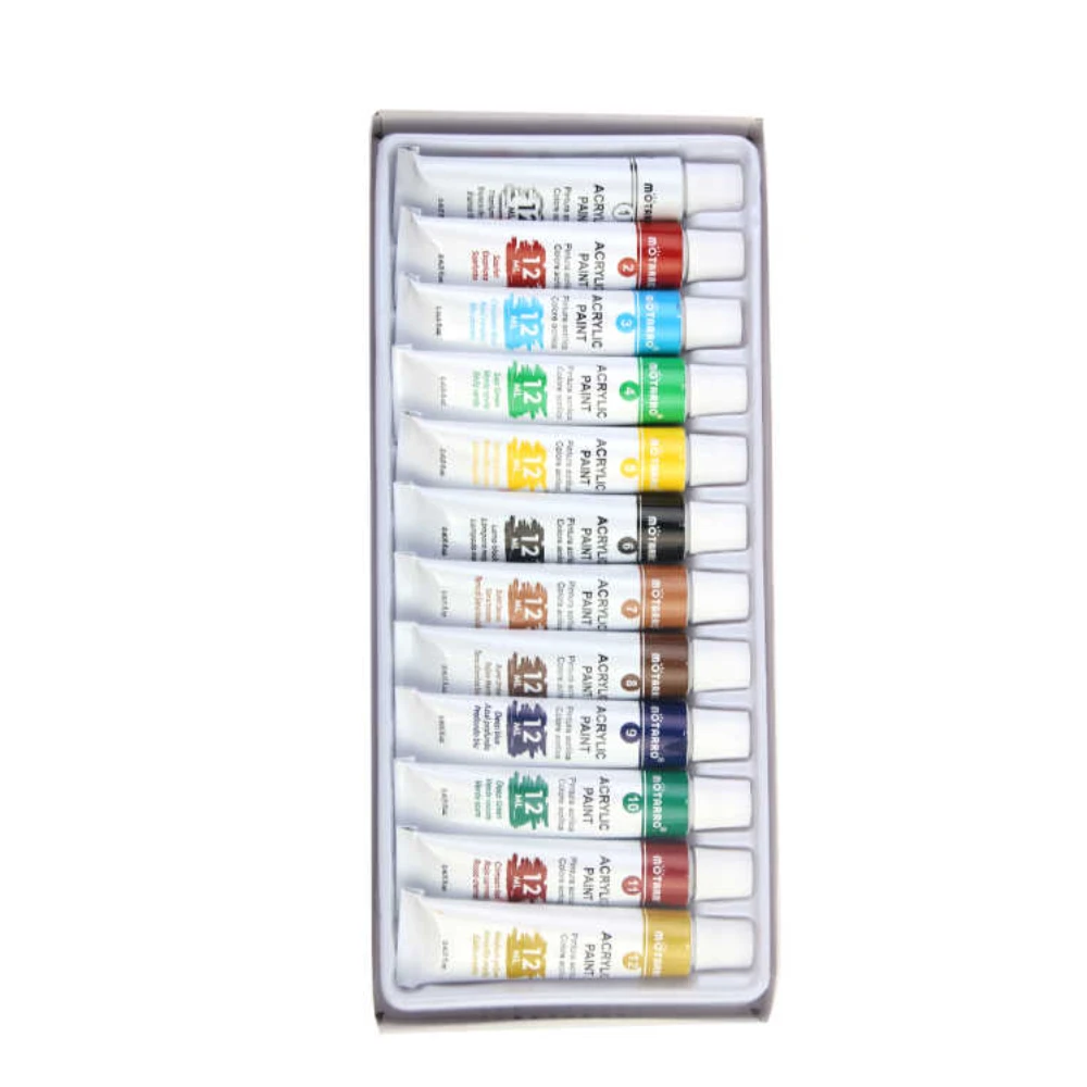 12色铝管颜料12ML丙烯