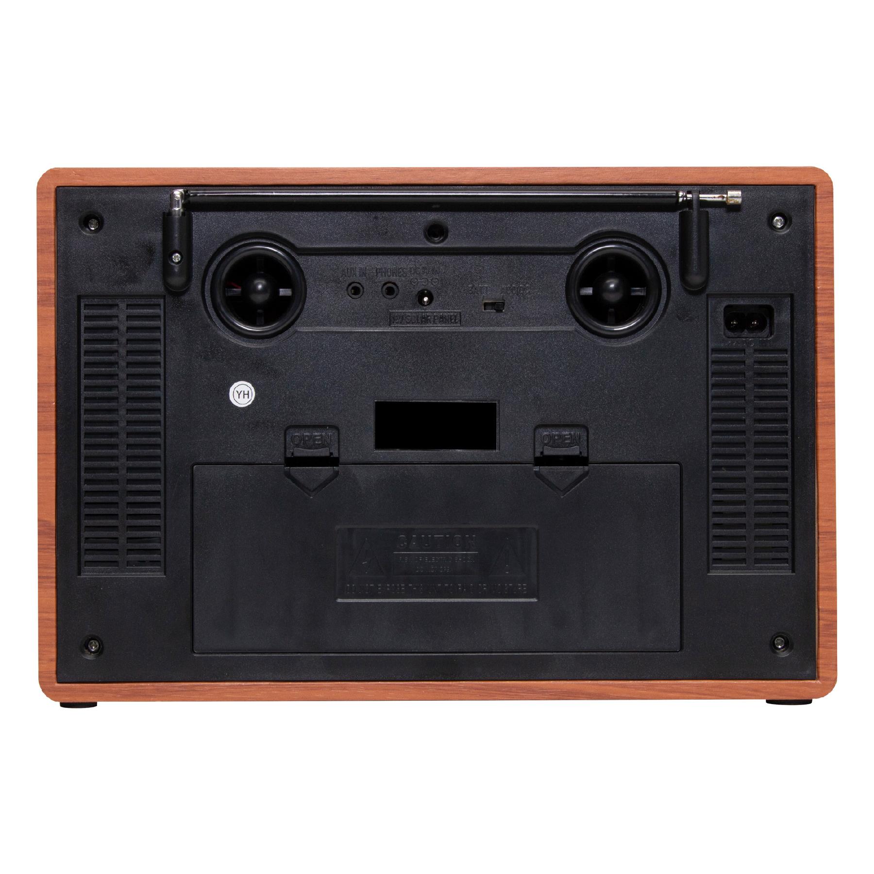 Retro asztali rádió, multimédia lejátszó, BT, USB/MicroSD, AUX, Rádió, EQ, ~16 óra üzemidő