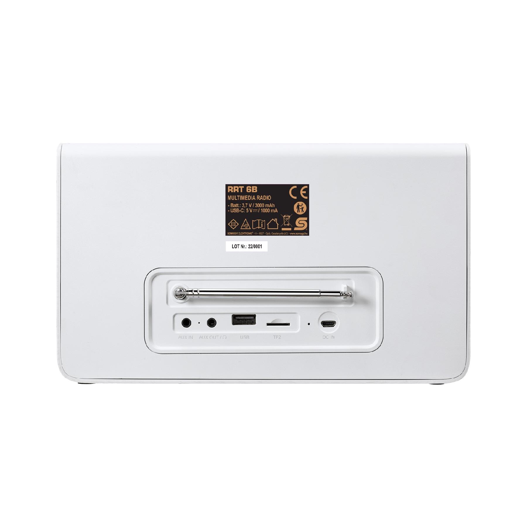 Retro táskarádió, multimédia lejátszó, 6 in 1, BT, USB, MicroSD, AUX, FM rádió, kihangosító, beépített mikrofon