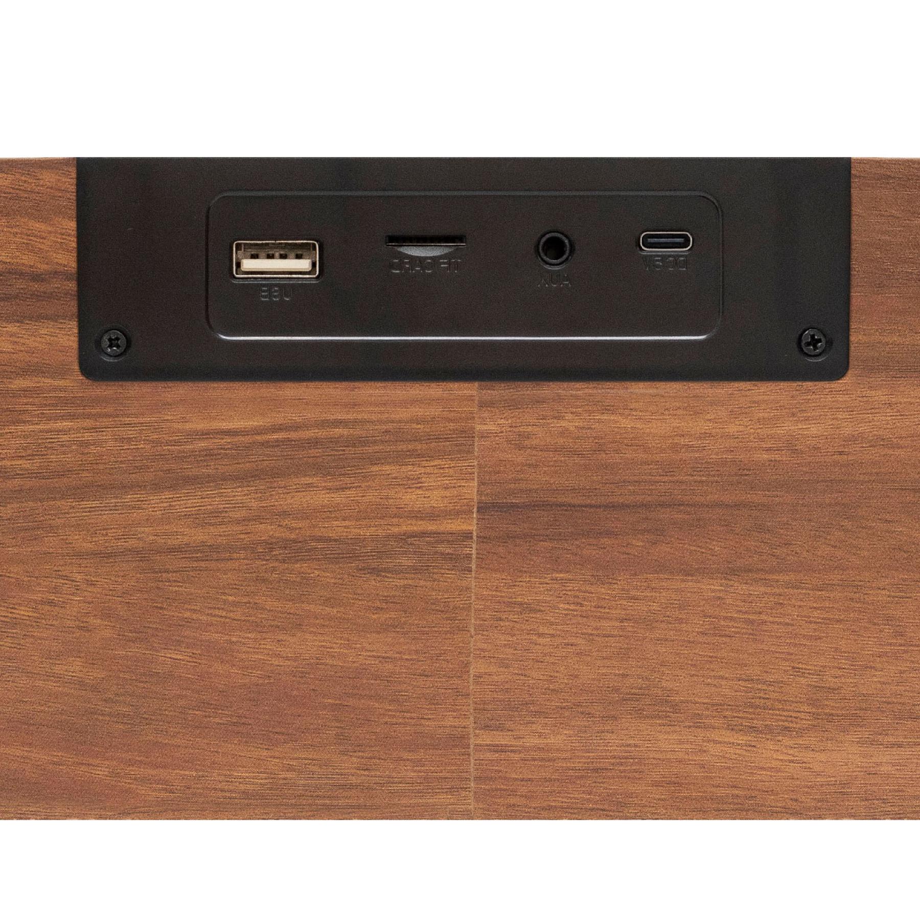 Sztereó retro hangszóró, vezeték nélküli, 2x5W, FM rádió, Bluetooth, beépített akkumulátor