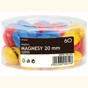 Táblamágnes GRAND 20mm 60 darabos vegyes színű