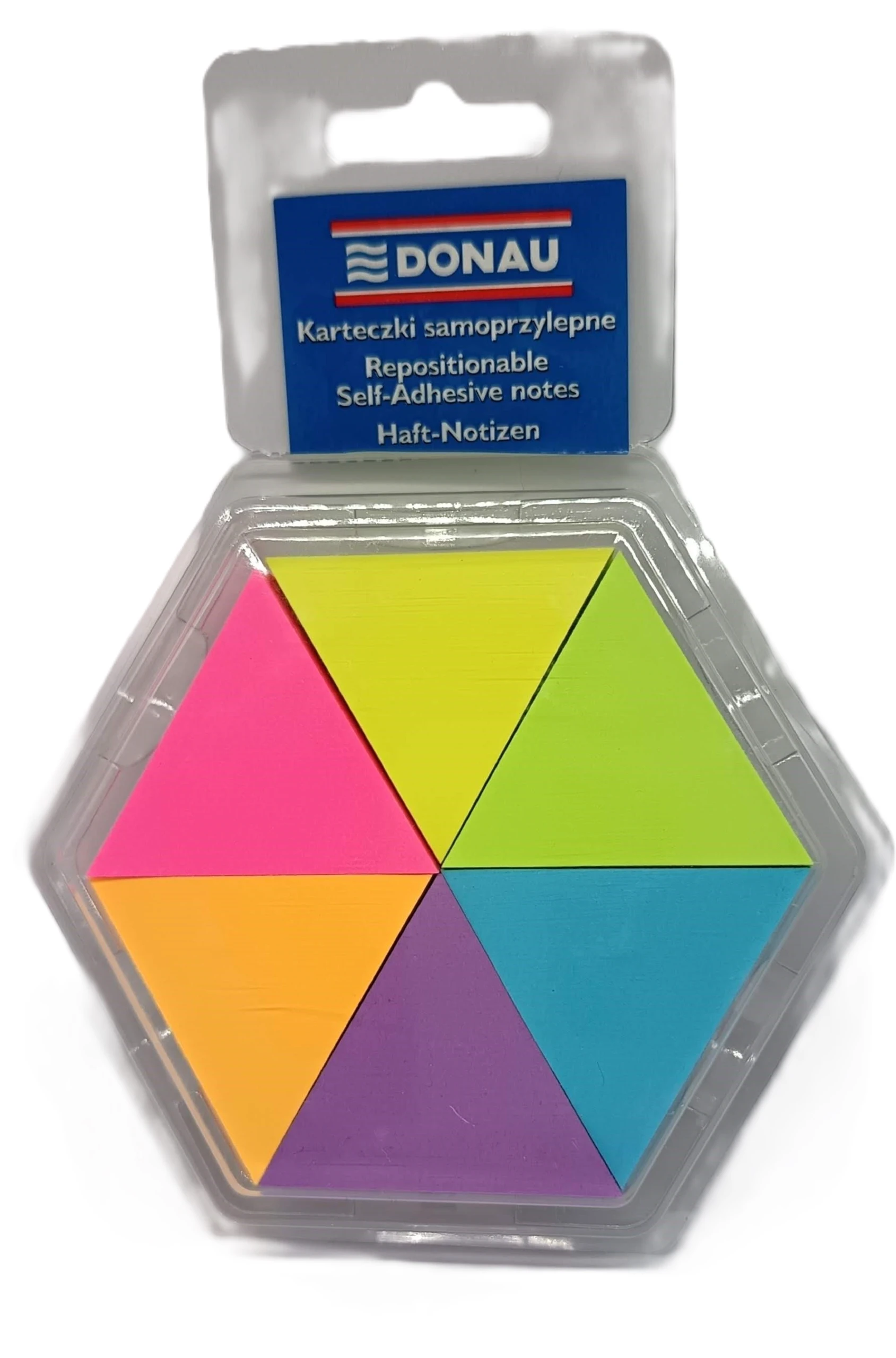 Öntapadó jegyzettömb DONAU háromszög forma vegyes neon színek 43x50 mm 6x150 lap