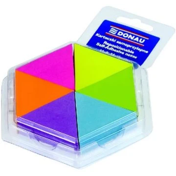Öntapadó jegyzettömb DONAU háromszög forma vegyes neon színek 43x50 mm 6x150 lap