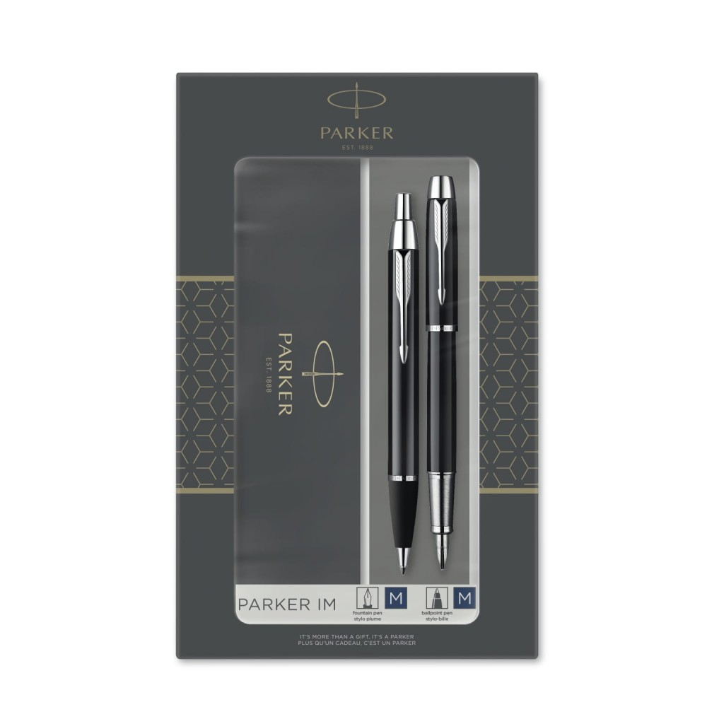 Parker IM METÁL LAKK FEKETE Golyóstoll + Töltőtoll EZÜST KLIPSZ 2093215