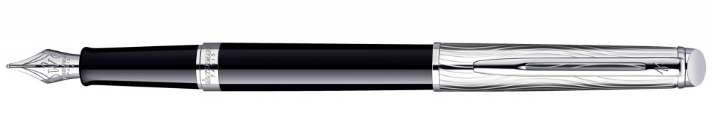 Waterman Hemisphere NEWaterman DELUXE BLACK ezüst klipsz Töltőtoll