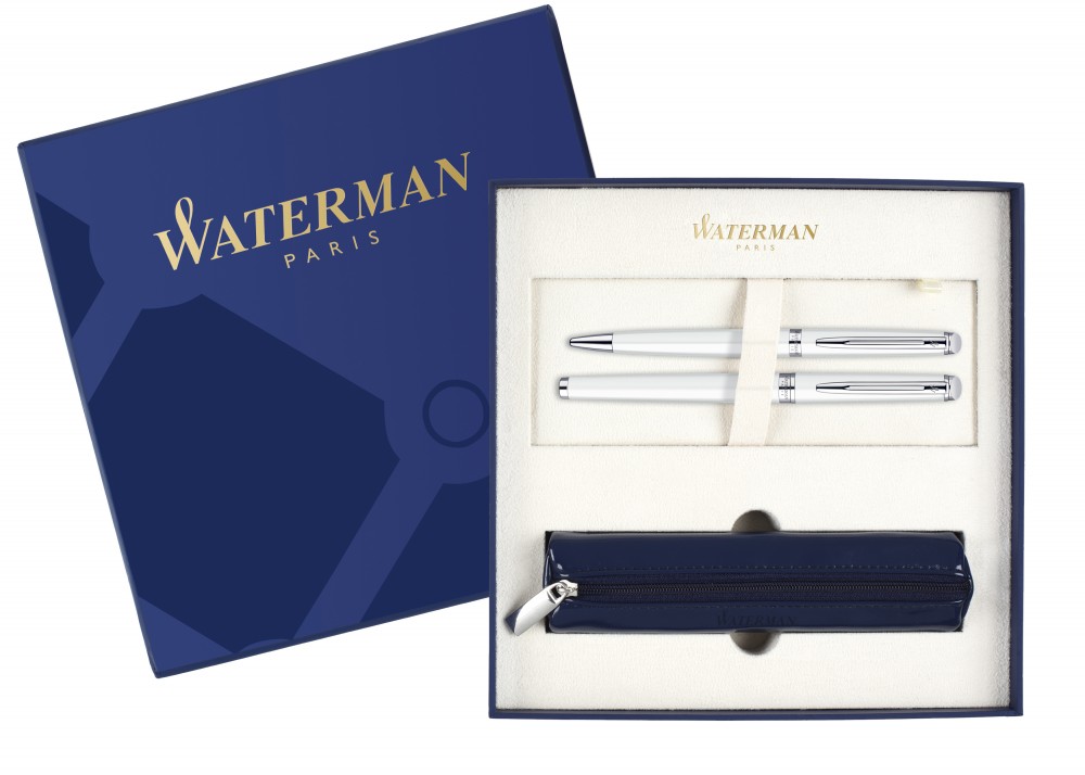 Waterman Hemisphere WHITE ezüst klipsz Töltőtoll + Golyóstoll XMAS13
