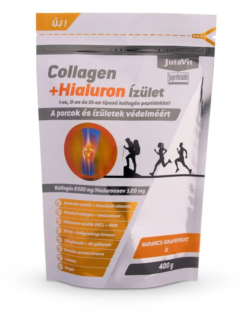JutaVit Collagen + Hialuron ízület por (narancs-grapefruit íz) 400g